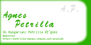 agnes petrilla business card